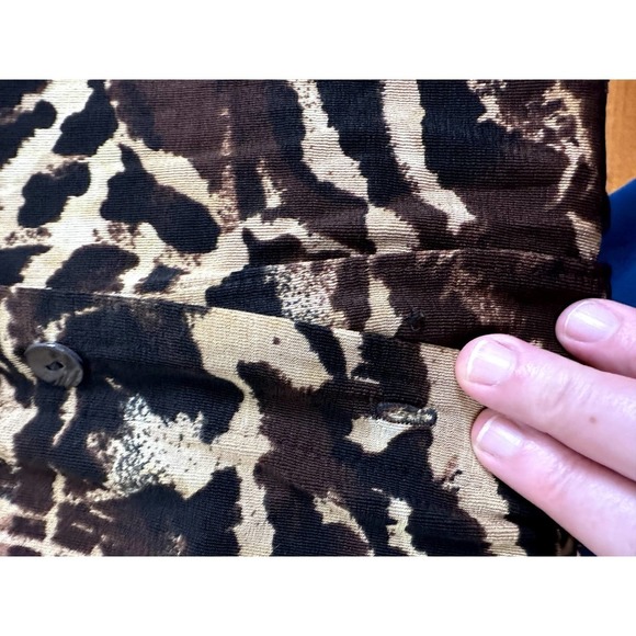 Chico's Traveler Liquid Knit Animal Print Slinky Button Up Duster/Dress, Sz M/8 - Picture 16 of 16